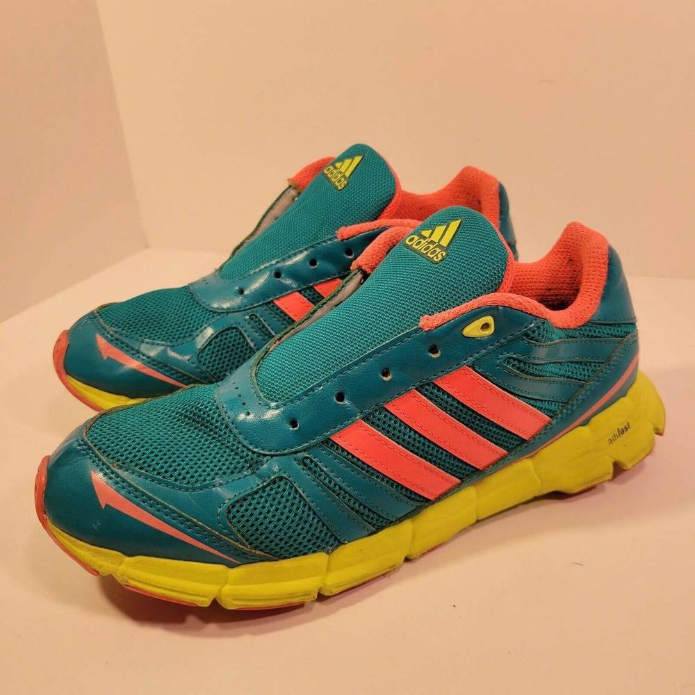 Adidas AdiFast Mesh Running Training Shoes Teal Pink Green Women's 6.5 G97763